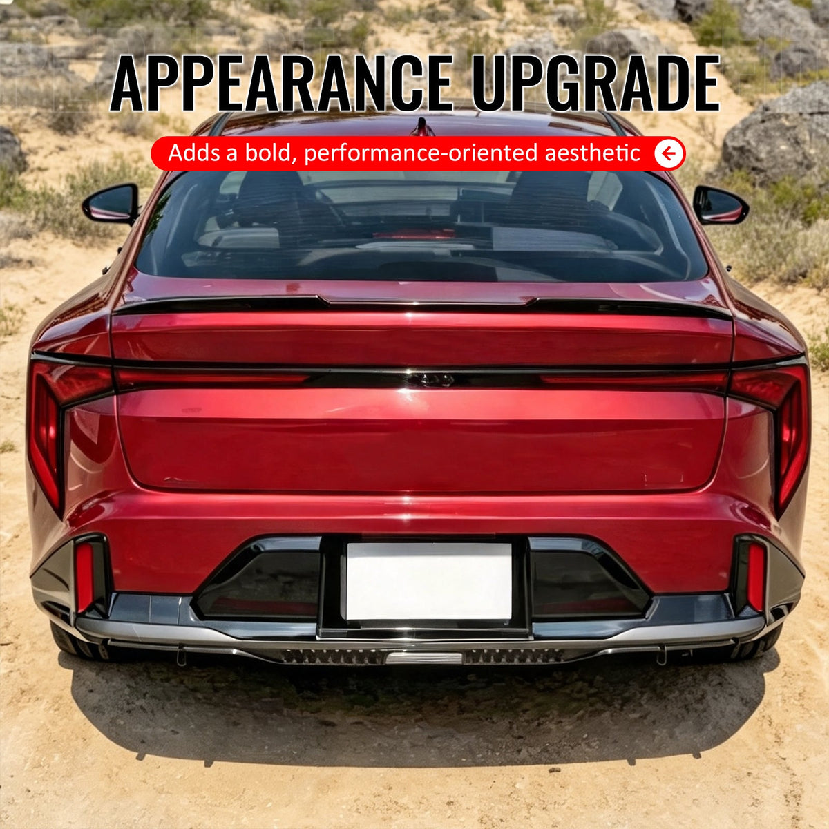 2025-2026 Kia K4 IKON Style Gloss Black Rear Trunk Spoiler Wing ABS
