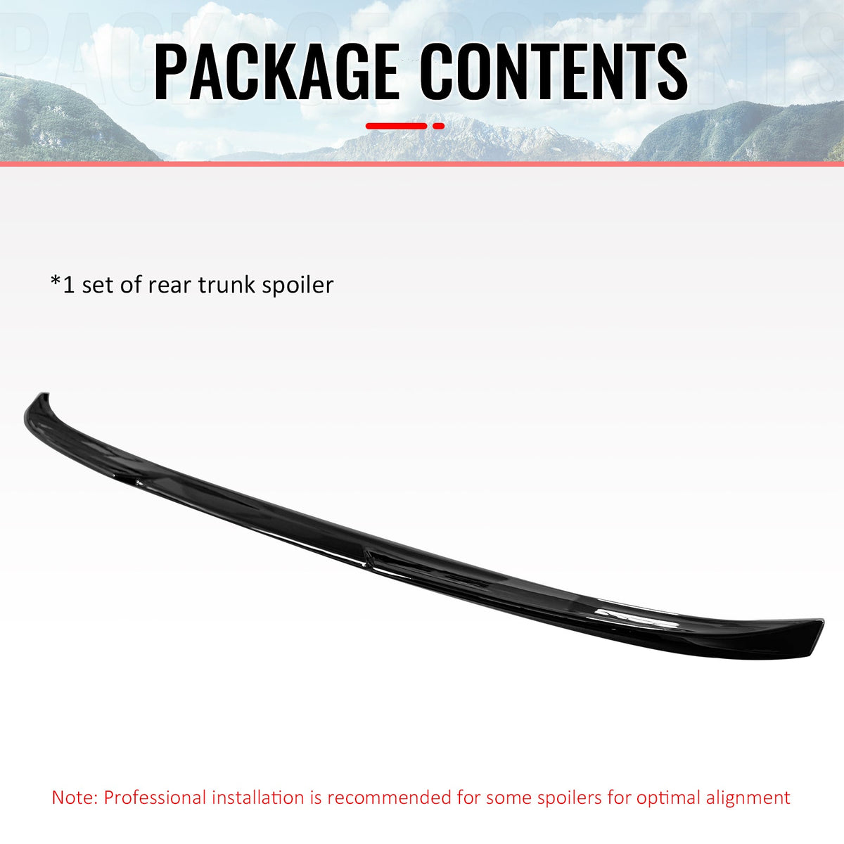 2025-2026 Kia K4 IKON Style Gloss Black Rear Trunk Spoiler Wing ABS