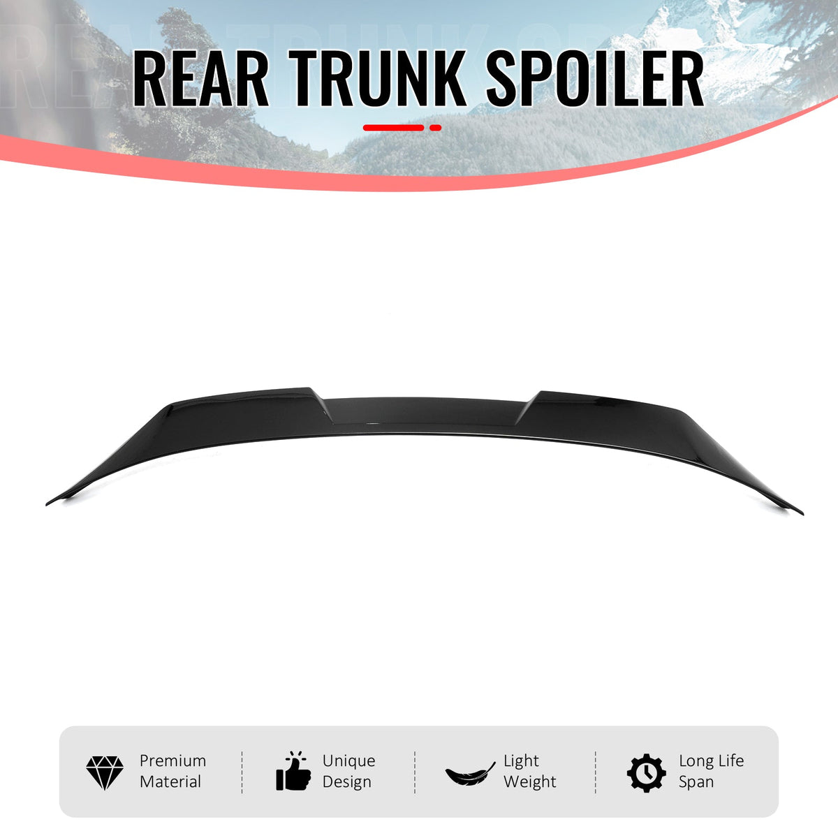 2021-2024 Kia K5 IKON Style Gloss Black Rear Trunk Spoiler Wing ABS