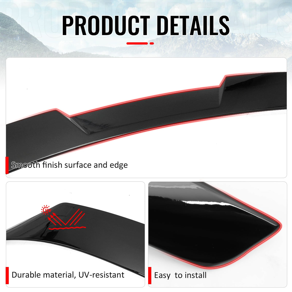 2021-2024 Kia K5 IKON Style Gloss Black Rear Trunk Spoiler Wing ABS
