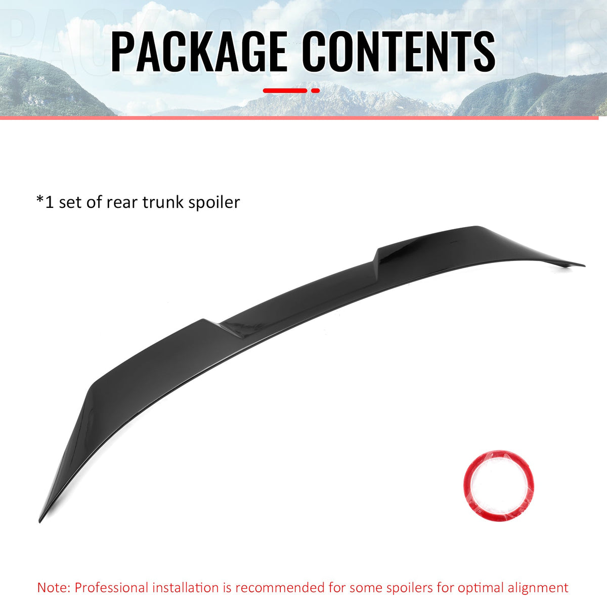 2021-2024 Kia K5 IKON Style Gloss Black Rear Trunk Spoiler Wing ABS
