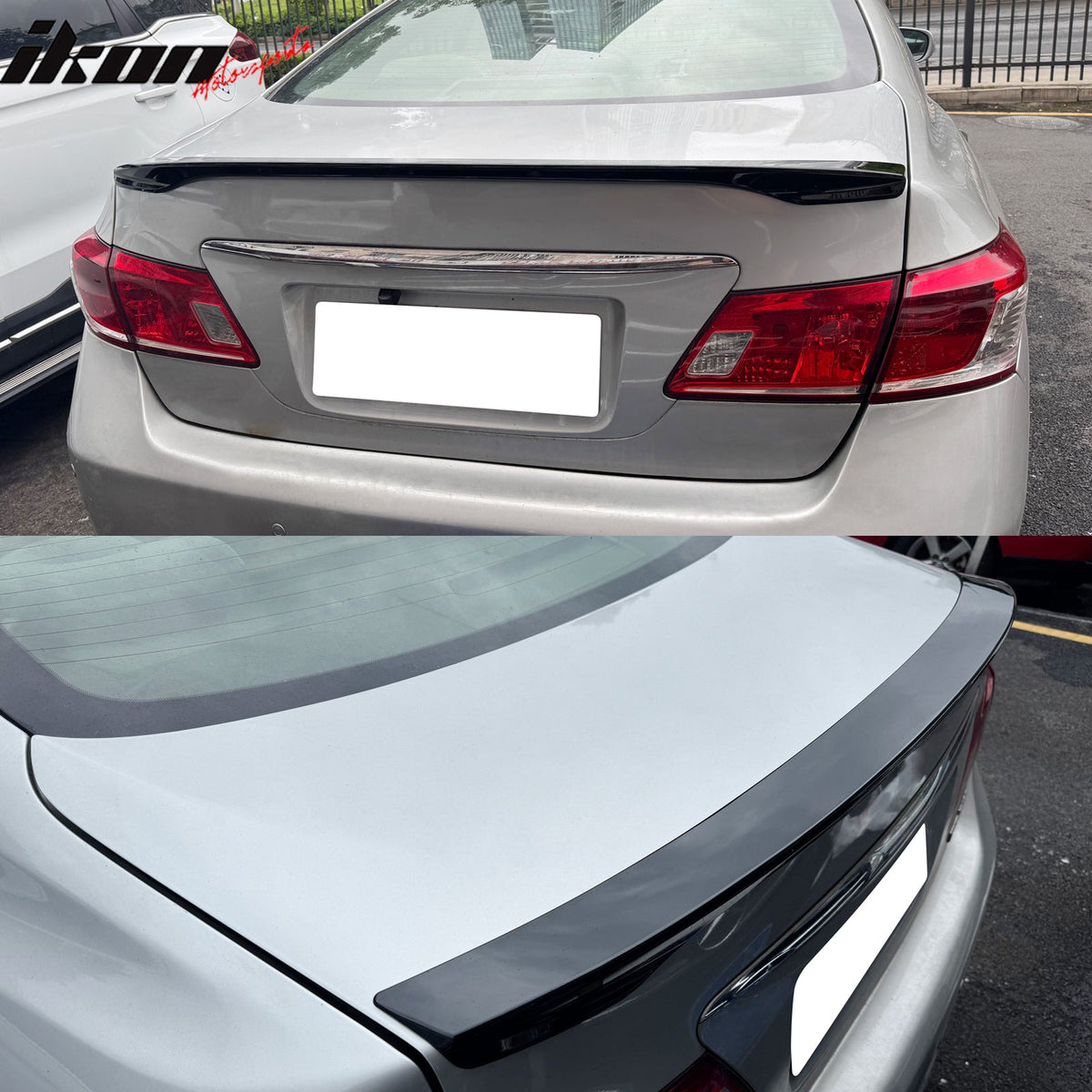 2007-2012 Lexus ES350 XV40 Rear Trunk Boot Deck Lid Spoiler Wing Lip IKON Style Gloss Black ABS Plastic