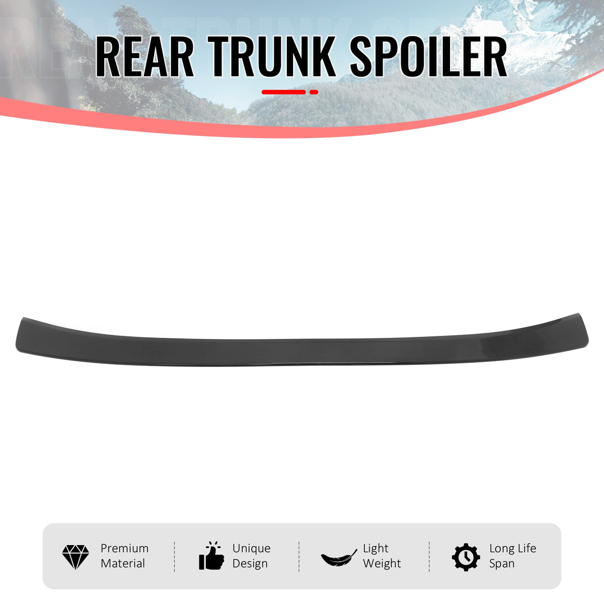 2013-2020 Lexus GS-Series L10 (GS F GS200t GS300 GS350 GS450h) Rear Trunk Boot Deck Lid Spoiler Wing Lip IKON Style Gloss Black ABS Plastic