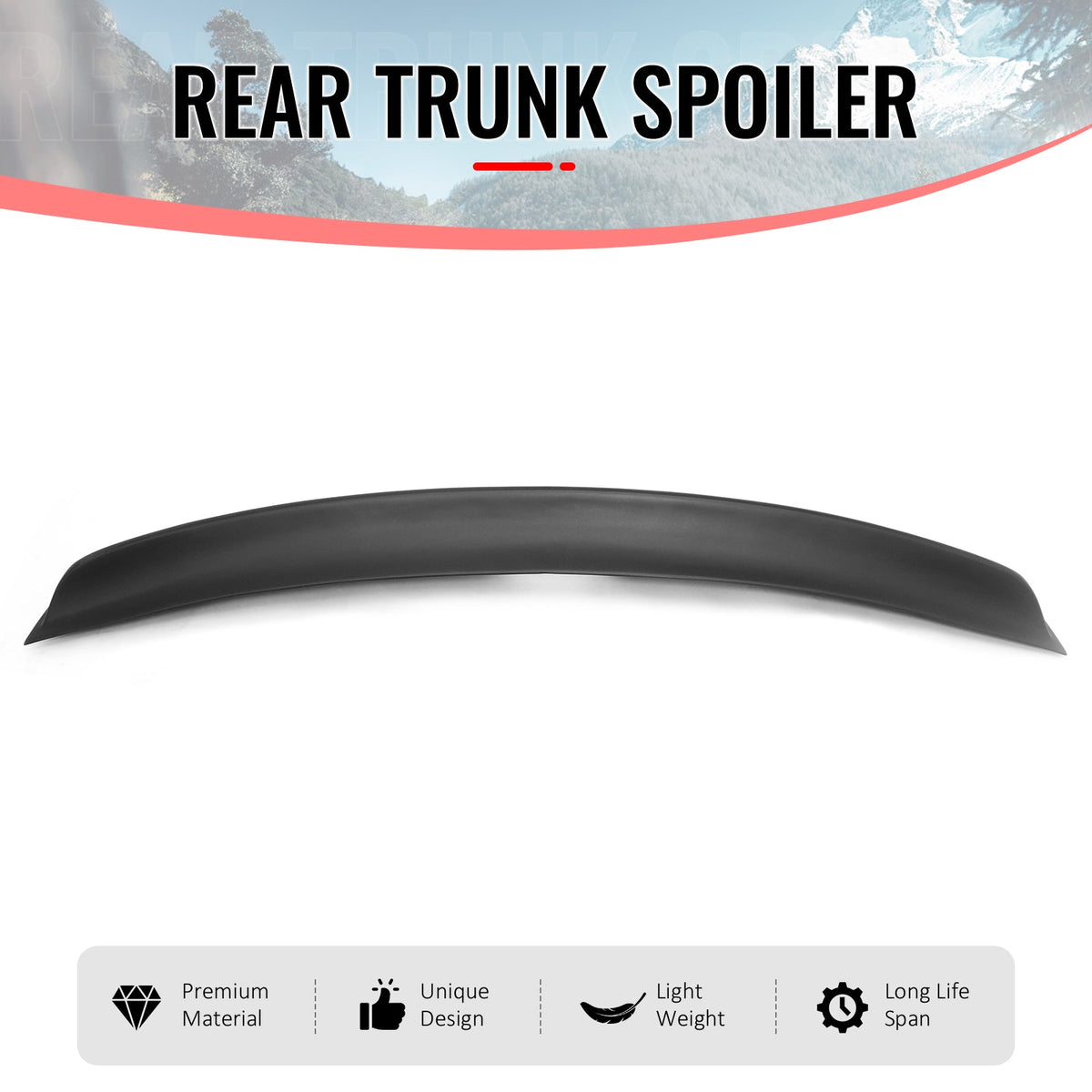 2013-2020 Lexus GS350 GS300 GS450h GS200t GS F Duckbill Style Duckbill Trunk Spoiler Matte Black ABS