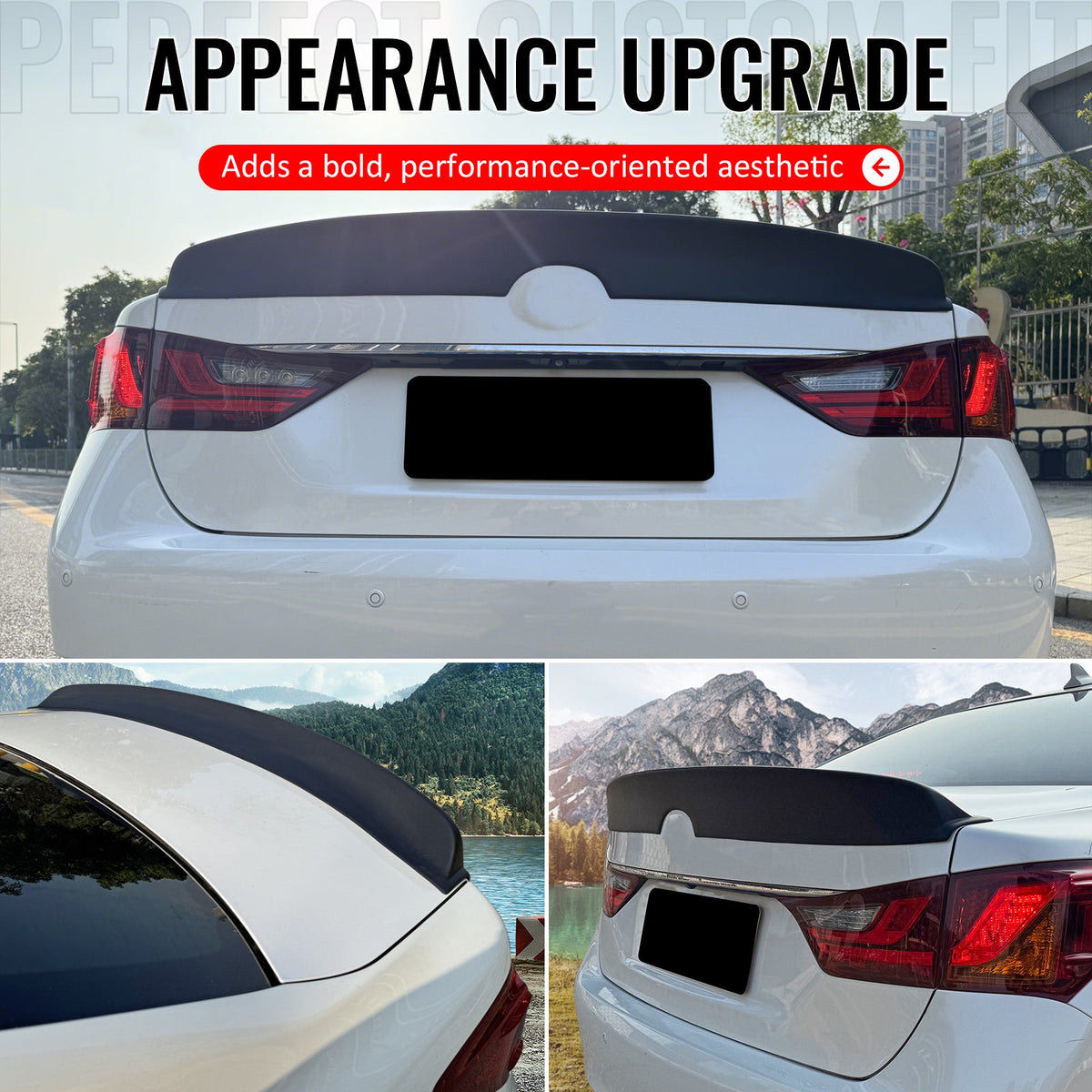 2013-2020 Lexus GS350 GS300 GS450h GS200t GS F Duckbill Style Duckbill Trunk Spoiler Matte Black ABS