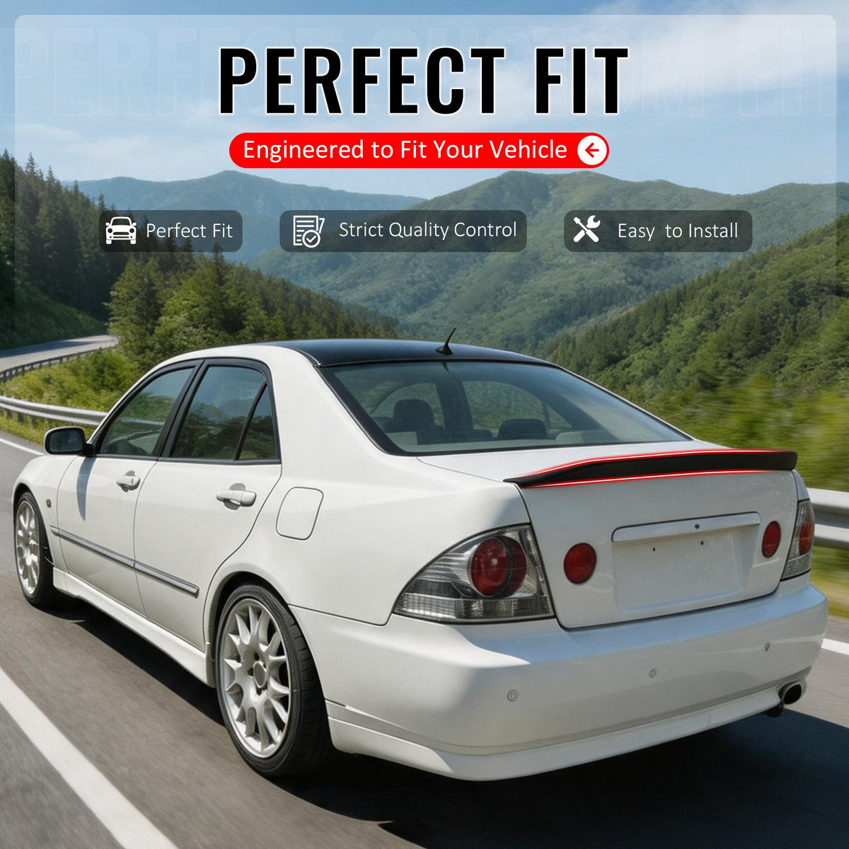 2001-2005 Lexus IS300 Sedan JDM Duckbill Trunk Spoiler Wing Primer Black ABS