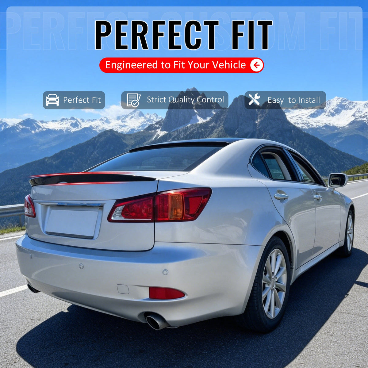 2006-2013 Lexus IS250/IS350 XE20 & 2008-2013 IS F Sedan 4-Door Rear Trunk Deck Lid Spoiler Wing Lip OE Style Gloss Black ABS Plastic