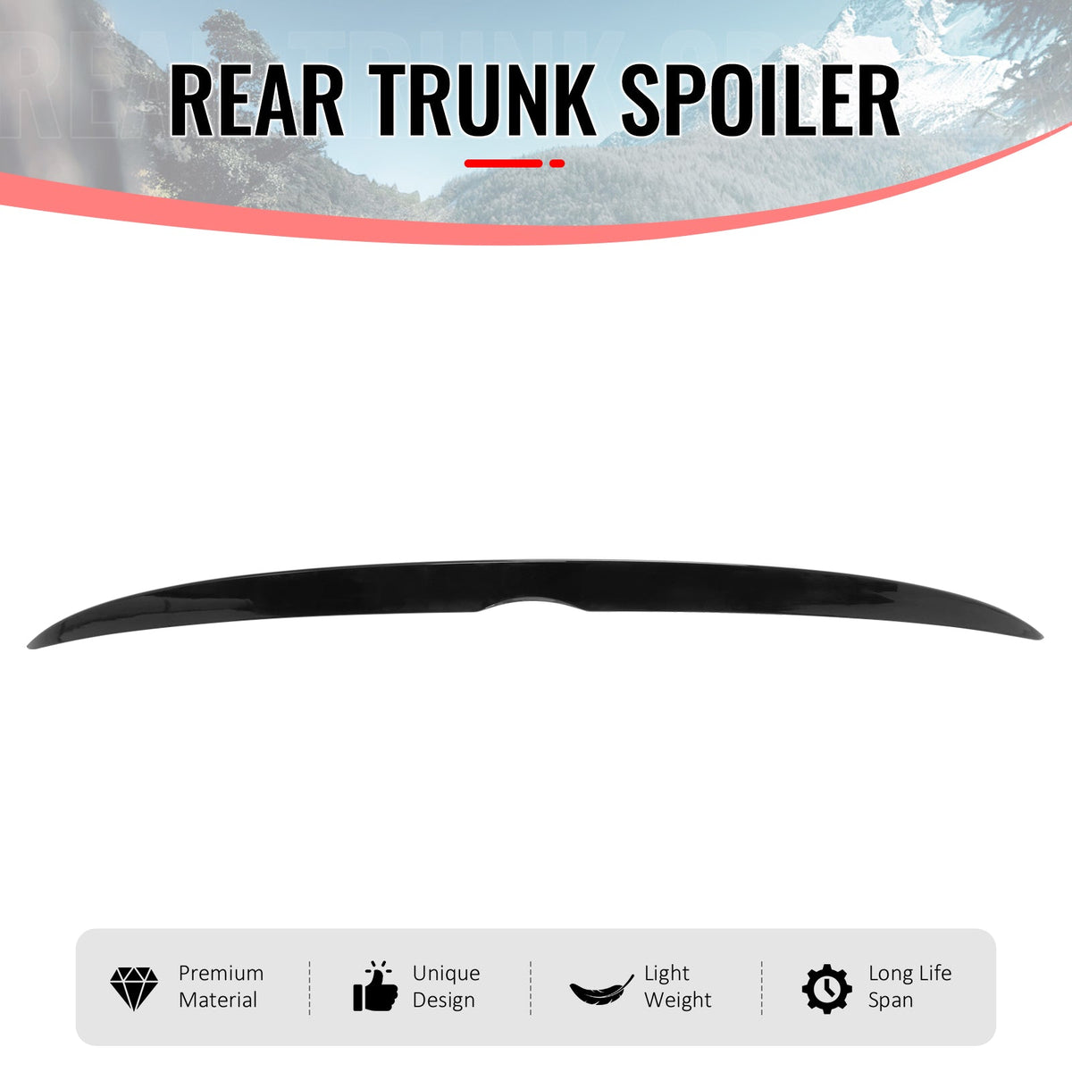 2006-2013 Lexus IS250/IS350 XE20 & 2008-2013 IS F Sedan 4-Door Rear Trunk Deck Lid Spoiler Wing Lip OE Style Gloss Black ABS Plastic