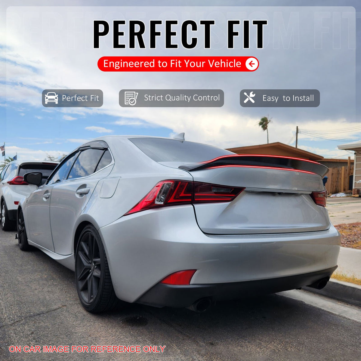 Trunk Spoiler for Lexus IS200t IS250 IS300 IS350 Sedan 2014-2020 AR Style Gloss Black ABS