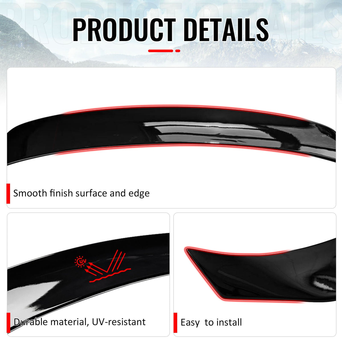 Trunk Spoiler for Lexus IS200t IS250 IS300 IS350 Sedan 2014-2020 AR Style Gloss Black ABS