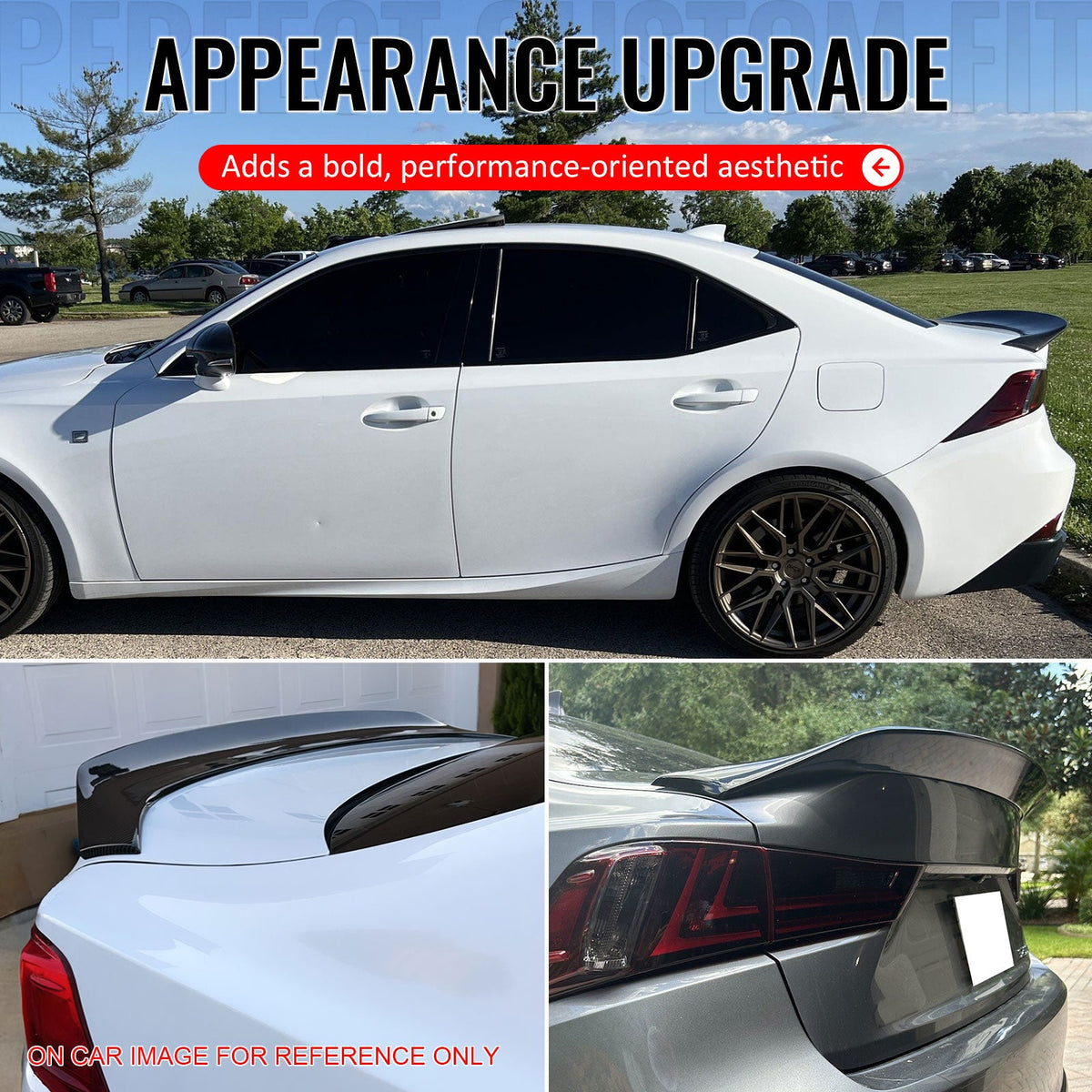 Trunk Spoiler for Lexus IS200t IS250 IS300 IS350 Sedan 2014-2020 AR Style Gloss Black ABS