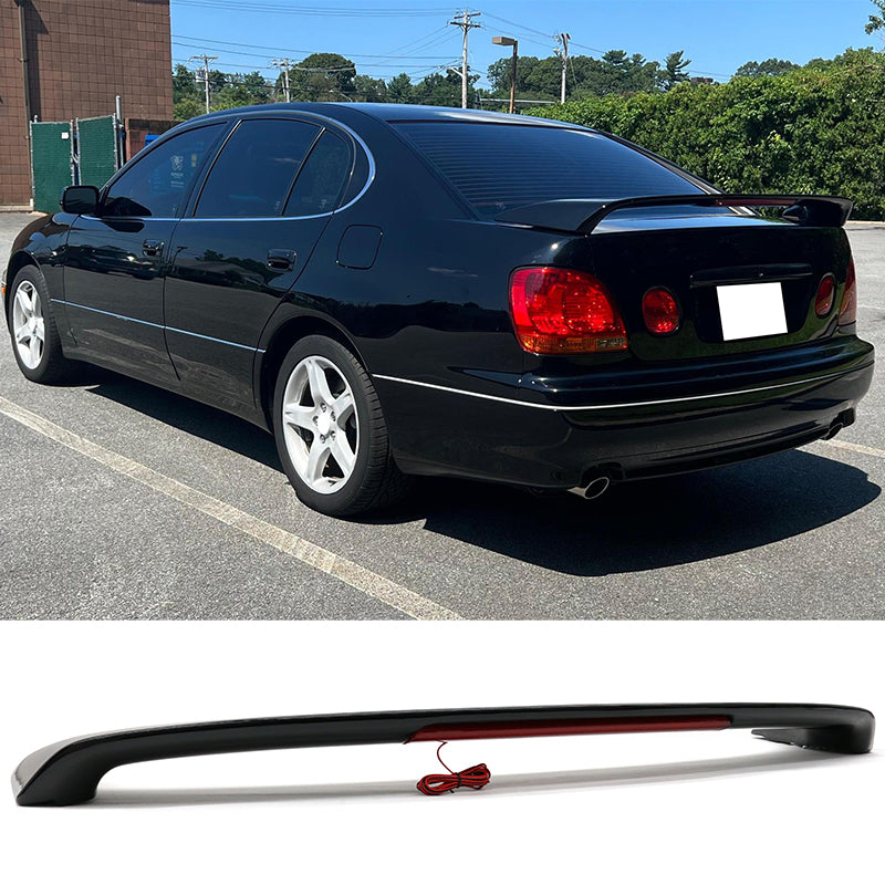 Trunk Spoiler for Lexus GS300 1998-2005 & IS300 2001-2005 Gloss Black with LED