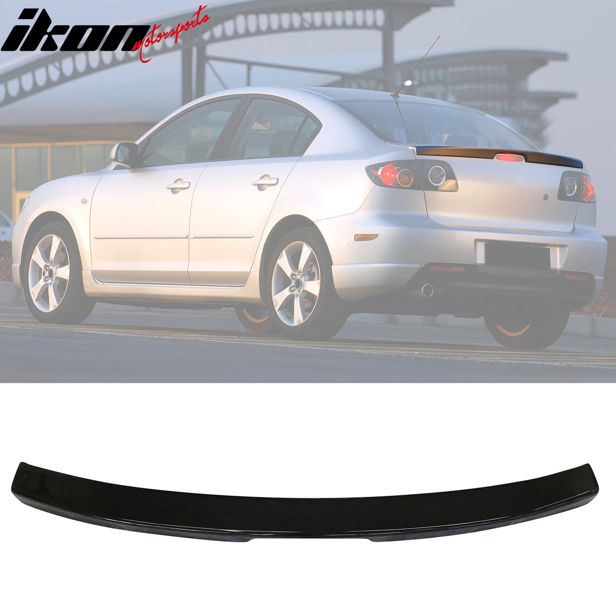 2004-2009 Mazda 3 Sedan Flush Mount  Painted Trunk Spoiler ABS