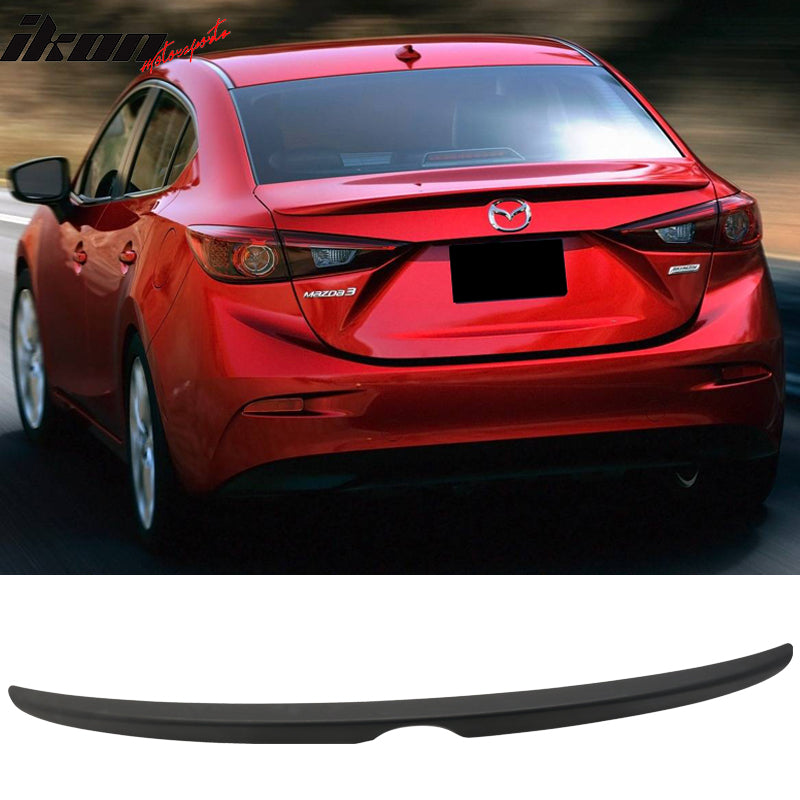Matte Fits 14-18 Mazda 3 Mazda3 Sedan Flush Factory Trunk Spoiler