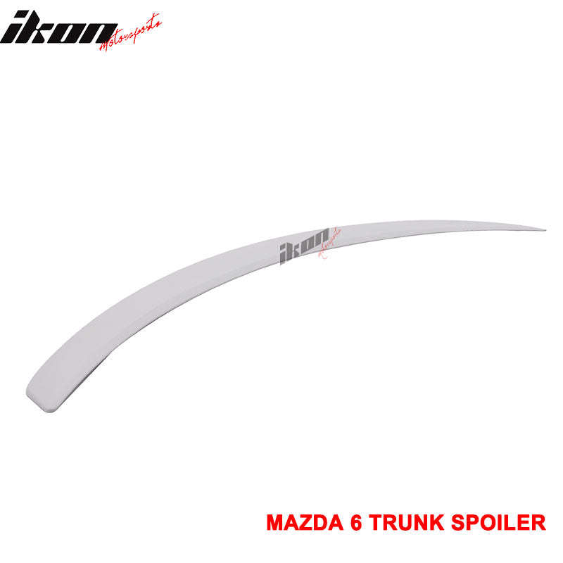 2009-2013 Mazda 6 Sedan Unpainted Black Rear Trunk Spoiler Wing ABS