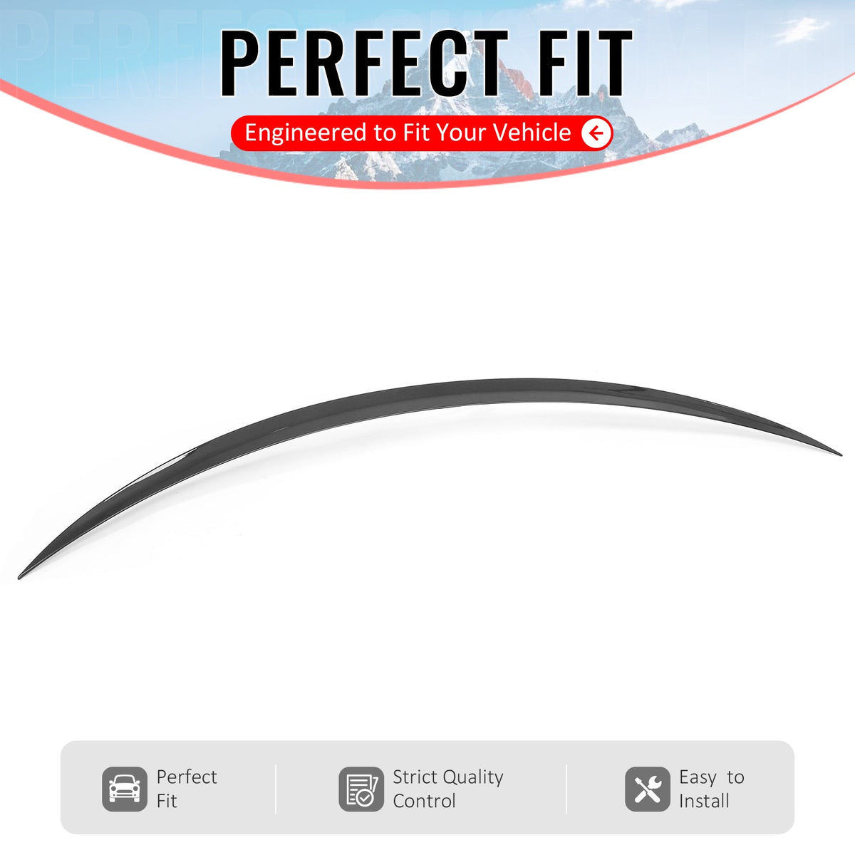 2017-2023 Benz C205 C-Class C43 C63 AMG Coupe IKON Style Gloss Black Trunk Spoiler ABS