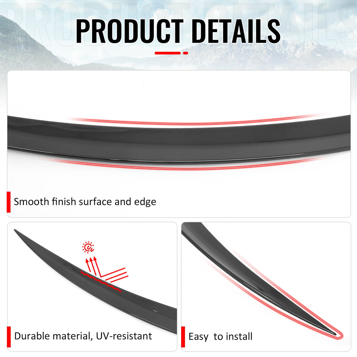 2017-2023 Benz C205 C-Class C43 C63 AMG Coupe IKON Style Gloss Black Trunk Spoiler ABS