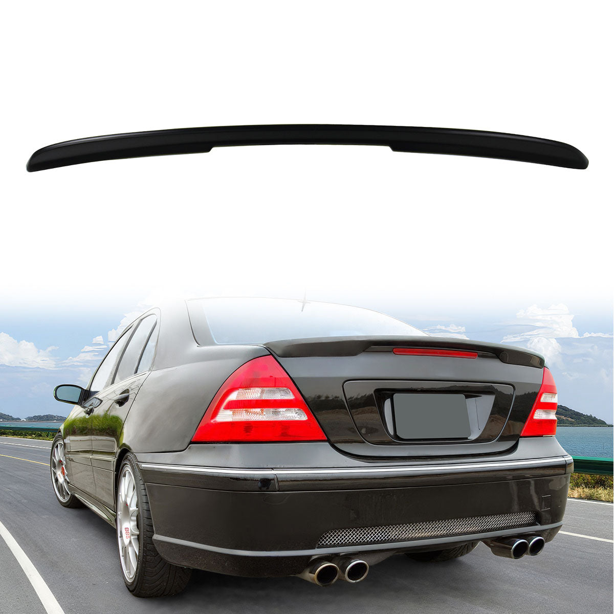 2001-2007 Benz W203 C-Class Sedan AMG Unpainted Trunk Spoiler Wing ABS