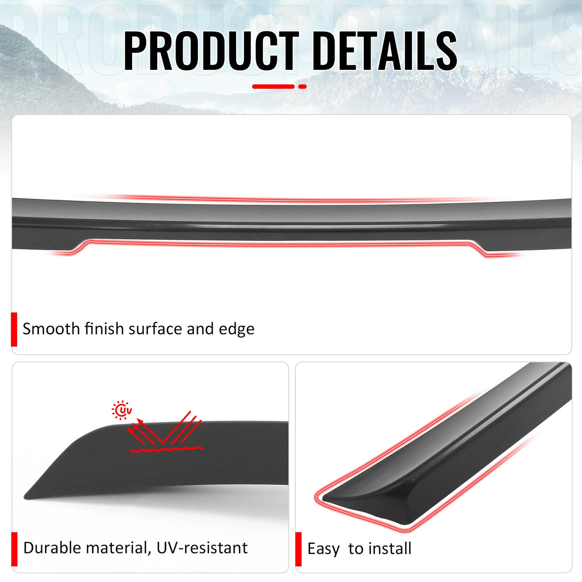 2001-2007 Benz C-Class W203 Sedan 4-Door IKON Style Unpainted Black Trunk Spoiler ABS