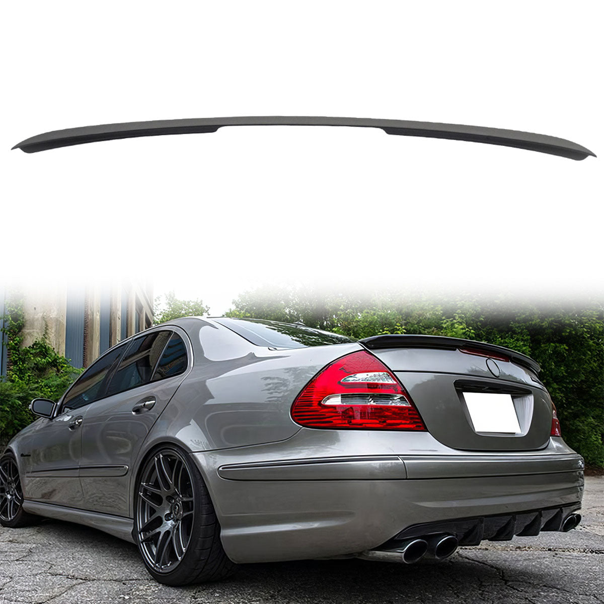 AMG Style Matte Black Rear Spoiler Wing for Benz W211 E Class 2003-2009