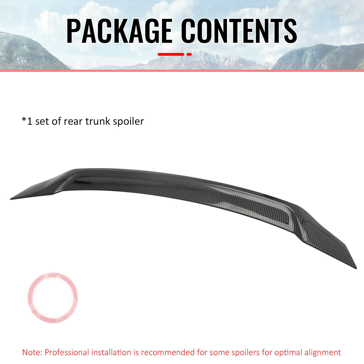 2008-2017 Mitsubishi Lancer R Style Carbon Fiber Print Trunk Spoiler ABS