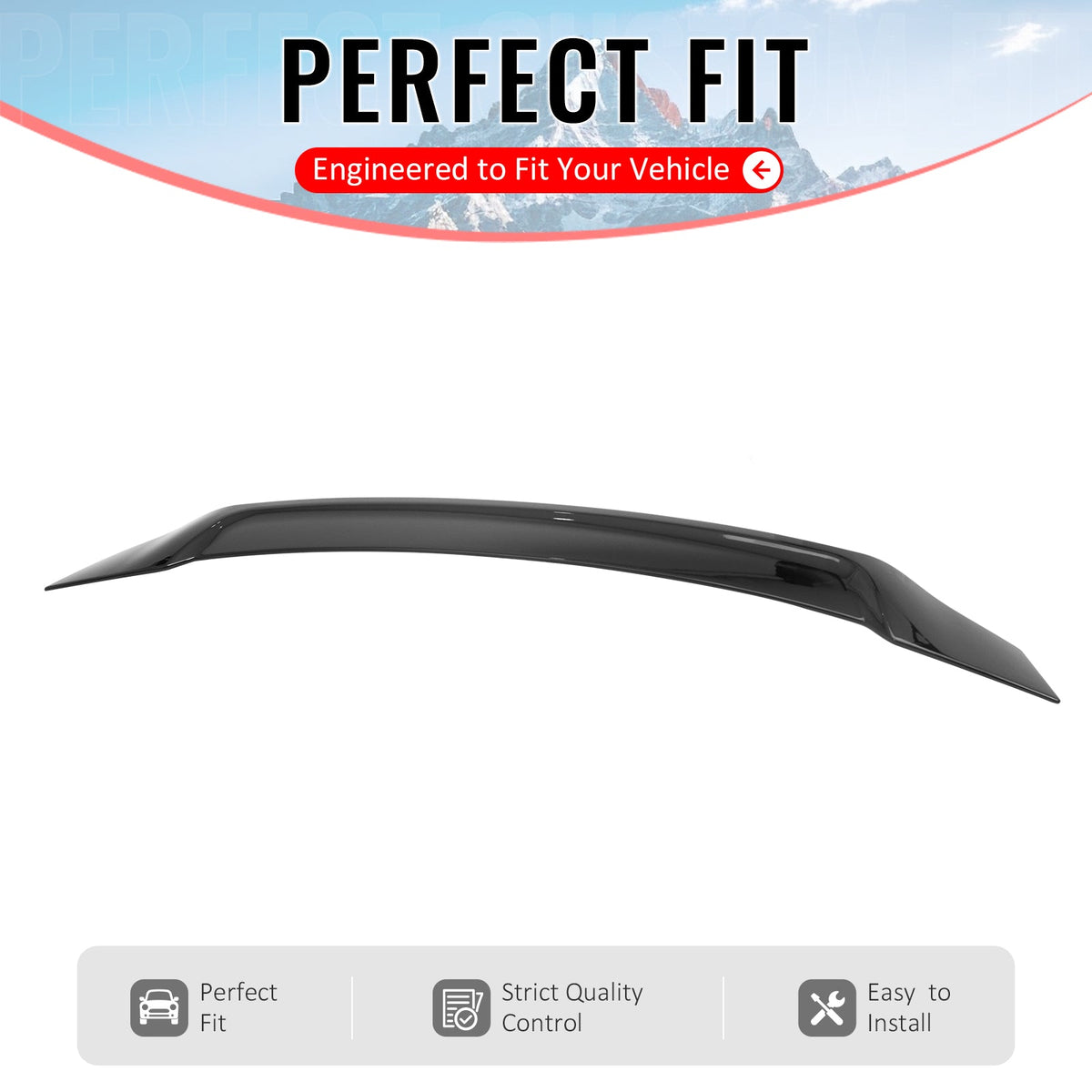 2008-2017 Mitsubishi Lancer 4DR R Style Gloss Black Trunk Spoiler ABS