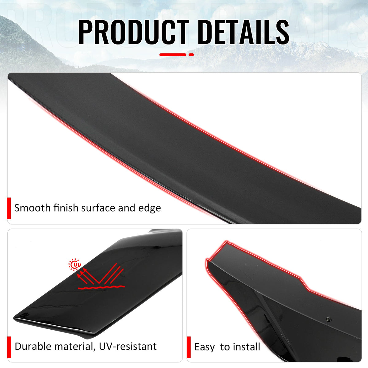 2008-2017 Mitsubishi Lancer 4DR R Style Gloss Black Trunk Spoiler ABS