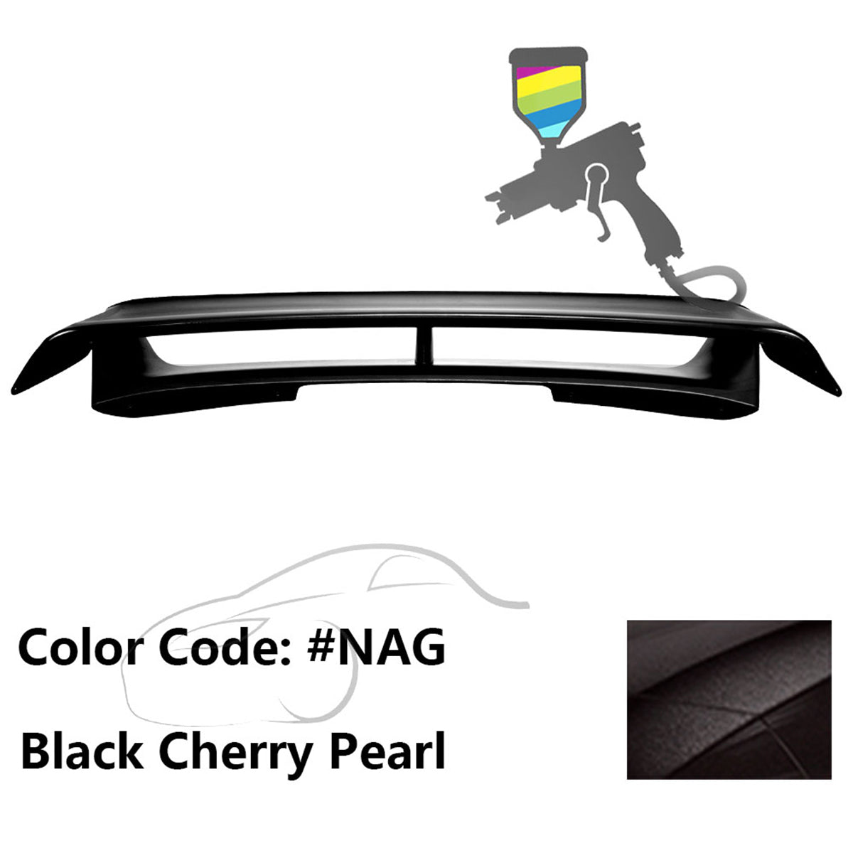 2009-2021 Nissan 370Z Coupe 2PCS Stand Up Rear Trunk Deck Lid Spoiler Wing Lip Nismo Style ABS Plastic Painted #NAG Black Cherry Pearl