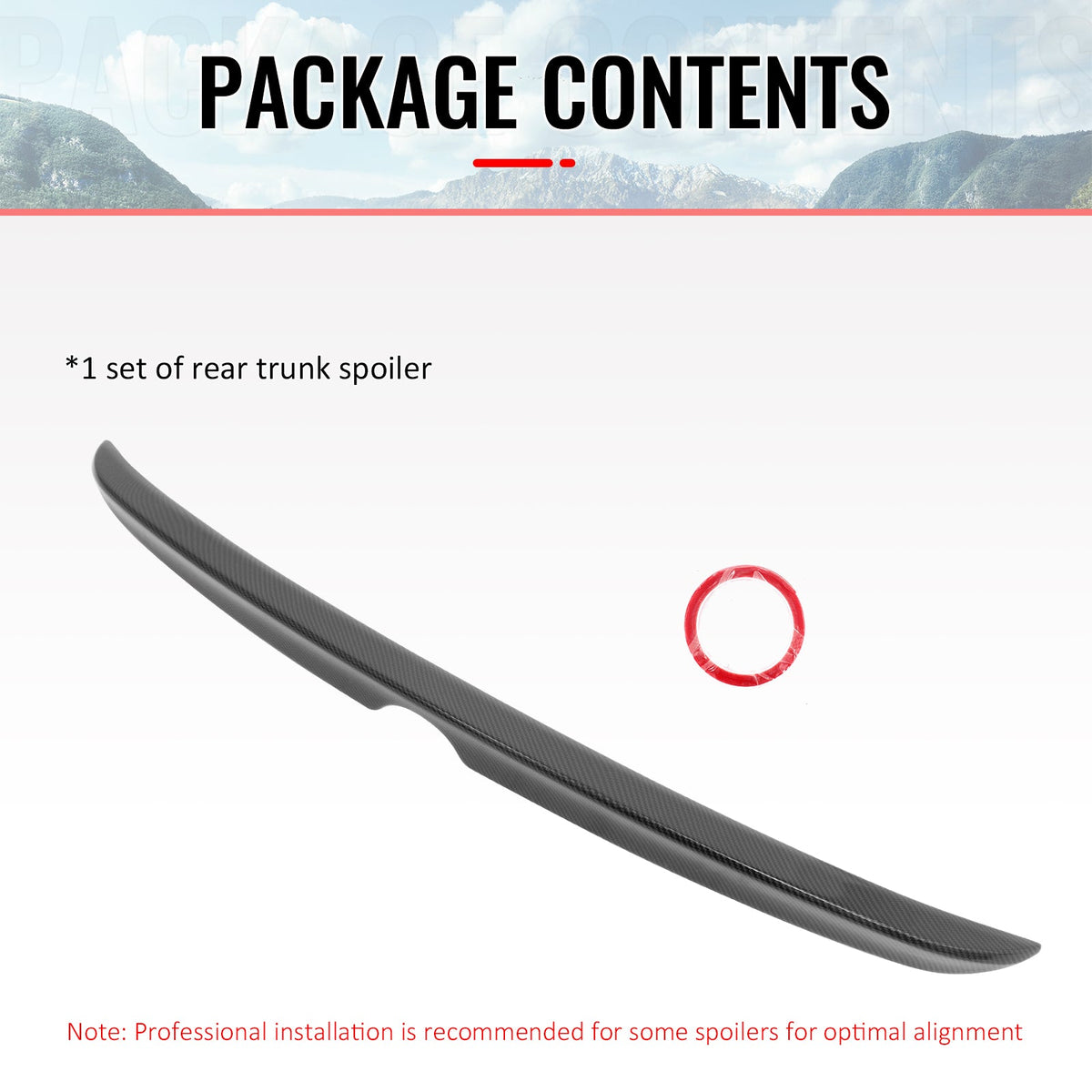2020-2025 Nissan Sentra SR Carbon Fiber Print Rear Trunk Spoiler Wing ABS