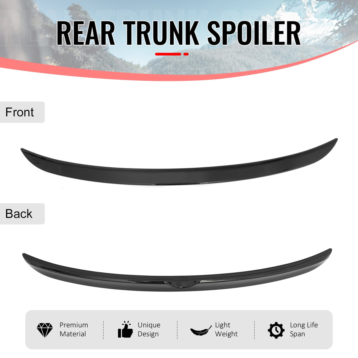 Rear Trunk Spoiler Wing for Nissan Sentra 2020-2025 SR Style Gloss Black ABS
