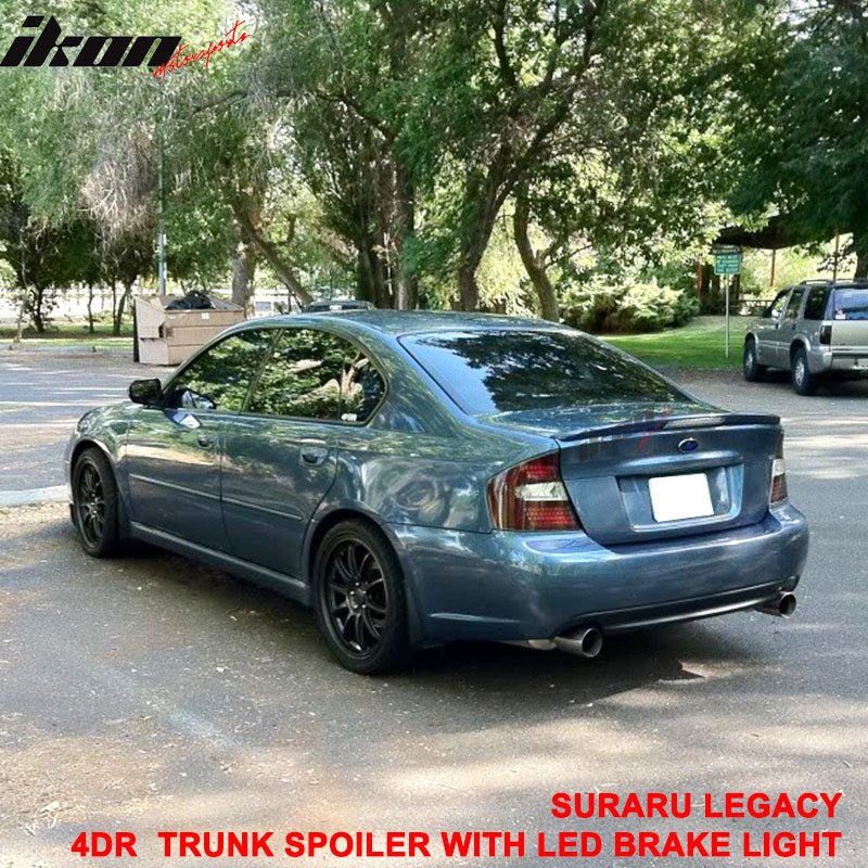 05-09 Subaru Legacy Sedan Black Rear Spoiler Wing LED Brake Light FRP