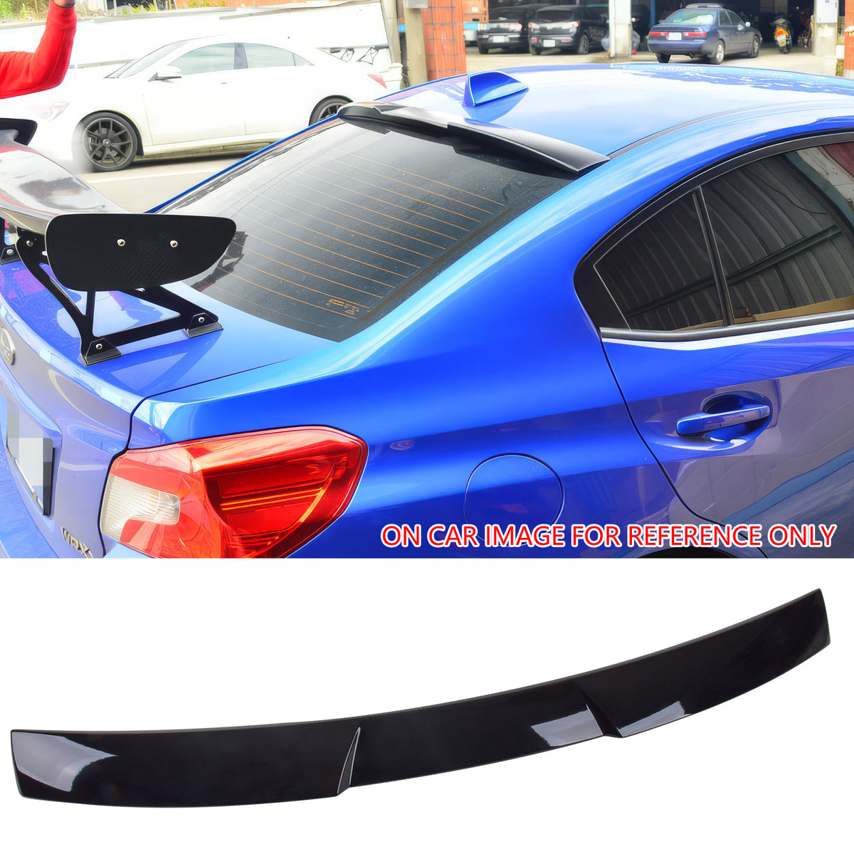 2015-2021 Subaru WRX STI Style Gloss Black Rear Roof Spoiler Wing ABS