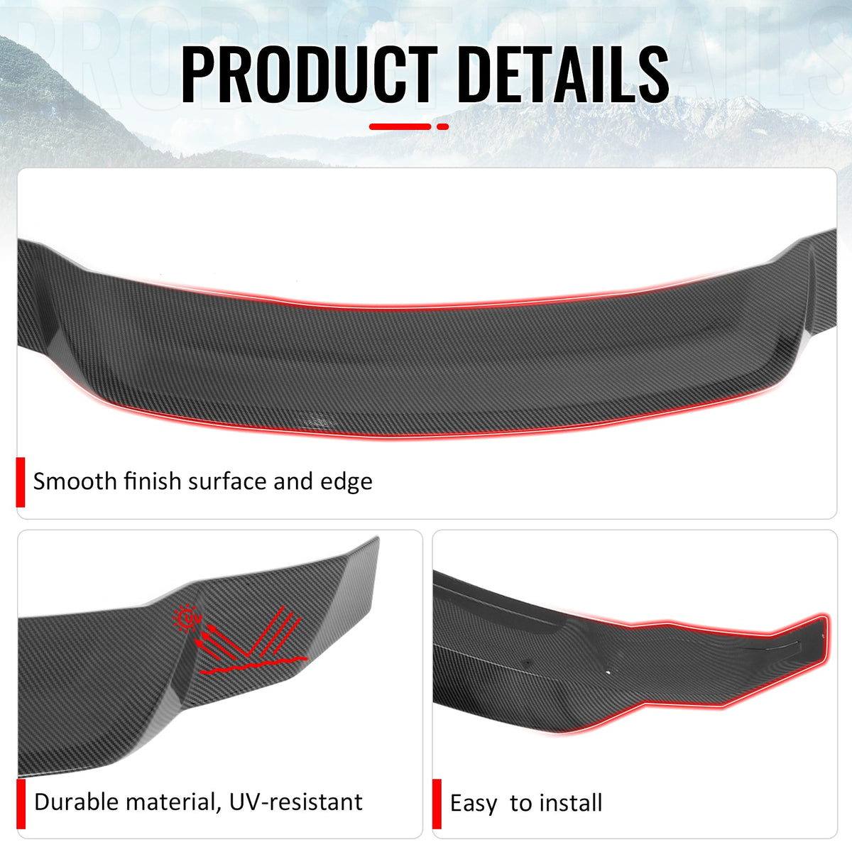 2025-2026 Toyota Camry XV80 9th R Style Carbon Fiber Print Trunk Spoiler ABS