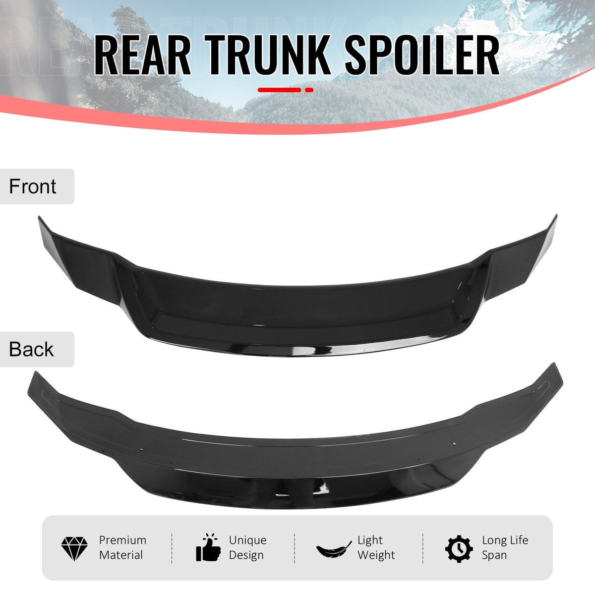 2025-2026 Toyota Camry XV80 9th R Style Gloss Black Trunk Spoiler ABS