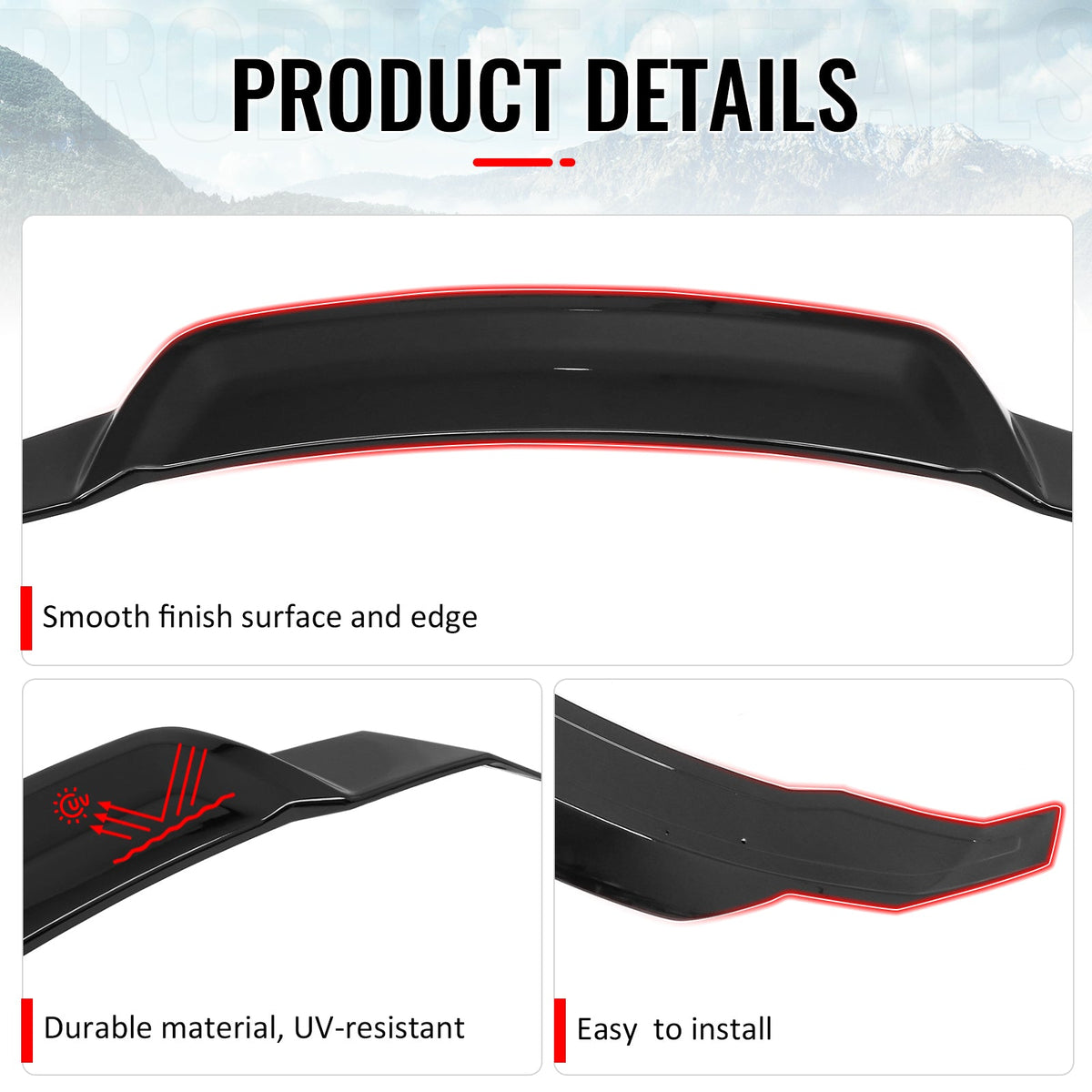 2025-2026 Toyota Camry XV80 9th R Style Gloss Black Trunk Spoiler ABS