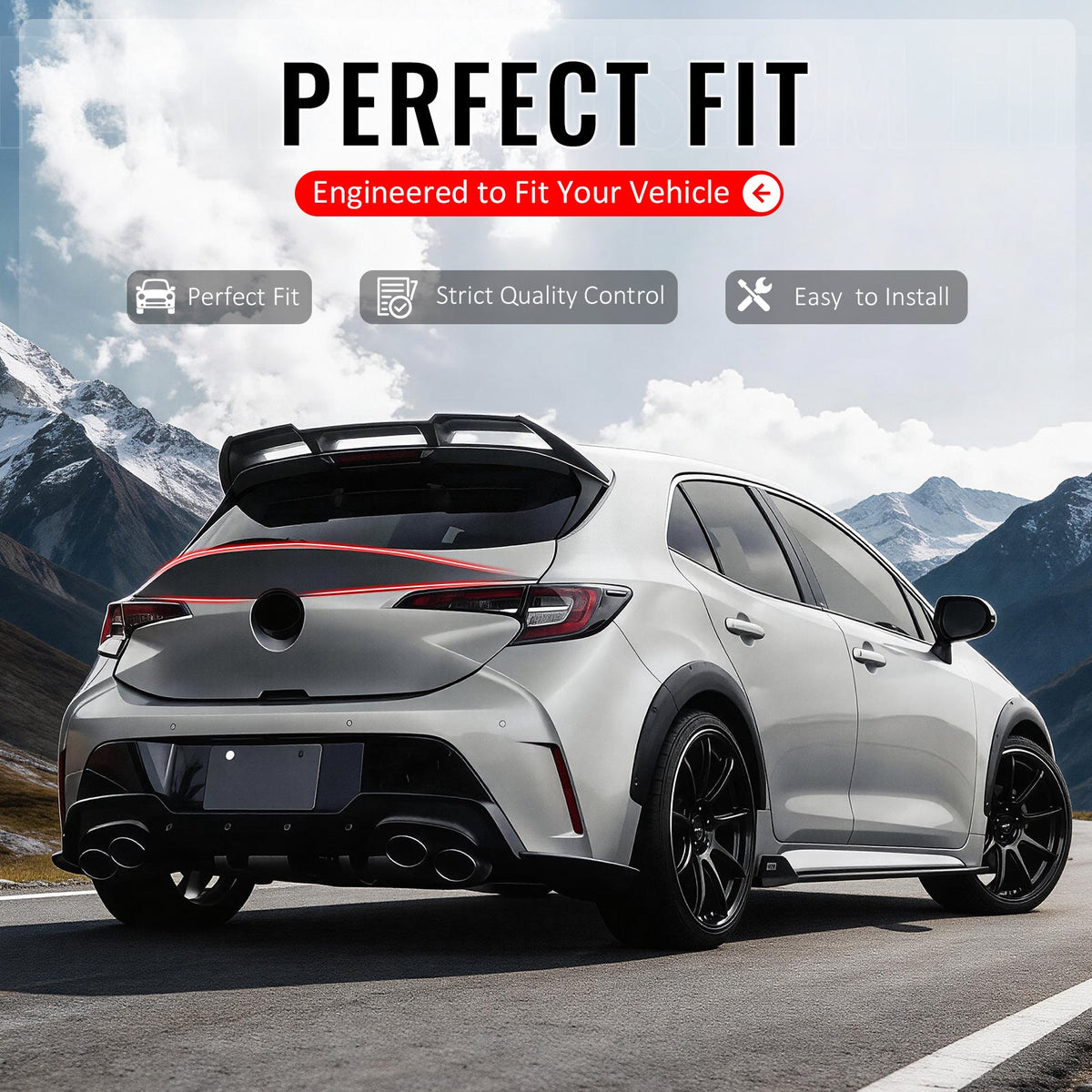 Trunk Spoiler for Toyota GR Corolla Hatchback 2019-2026 JDM Style Matte Black ABS