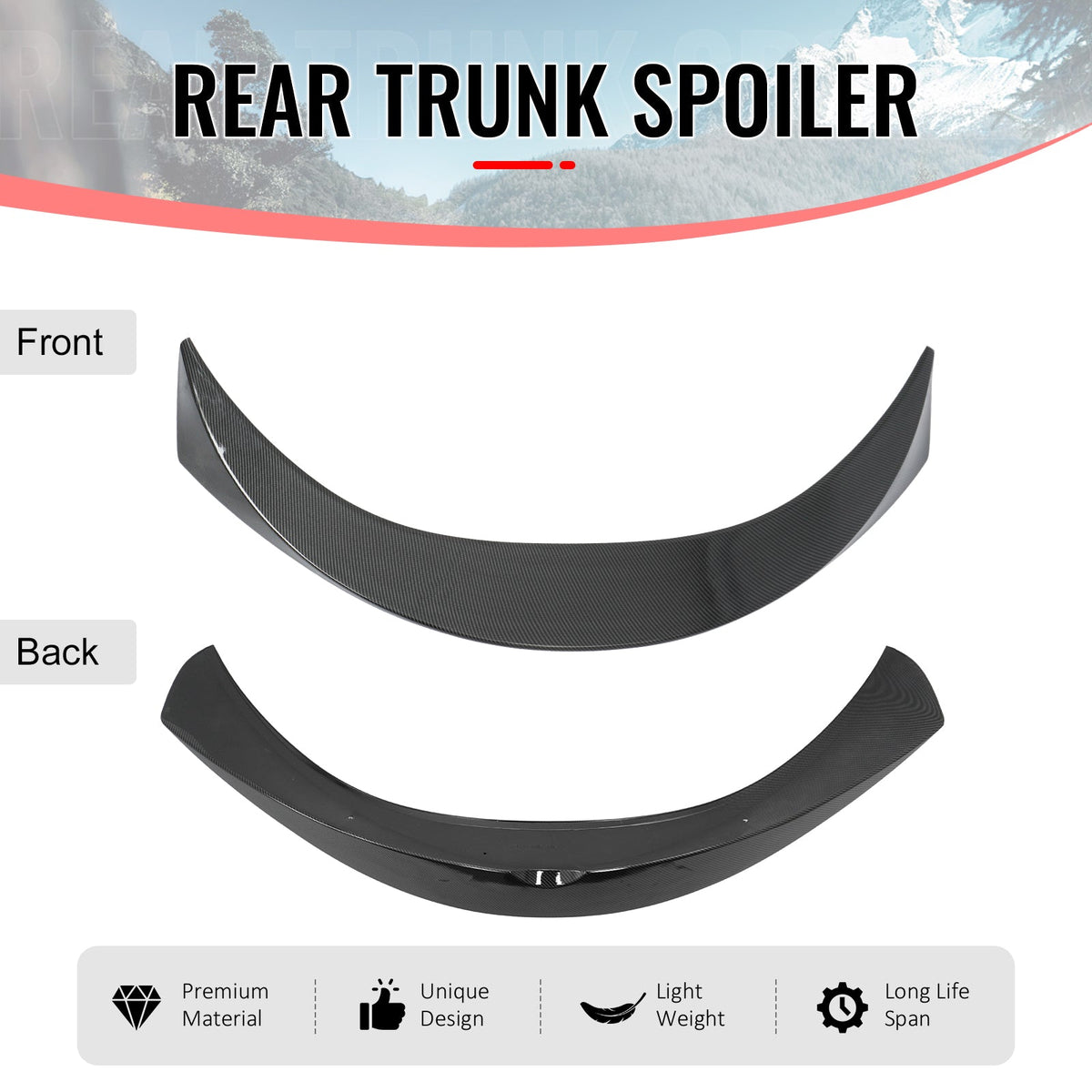 Trunk Spoiler for Toyota GR Corolla Hatchback 2019-2026 JDM Style Carbon Fiber Print ABS