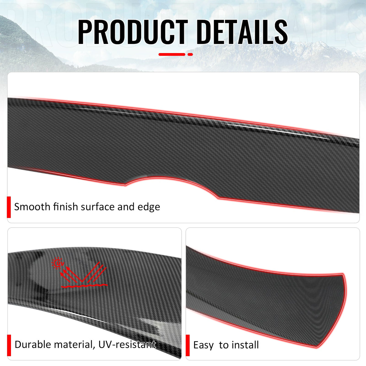 Trunk Spoiler for Toyota GR Corolla Hatchback 2019-2026 JDM Style Carbon Fiber Print ABS