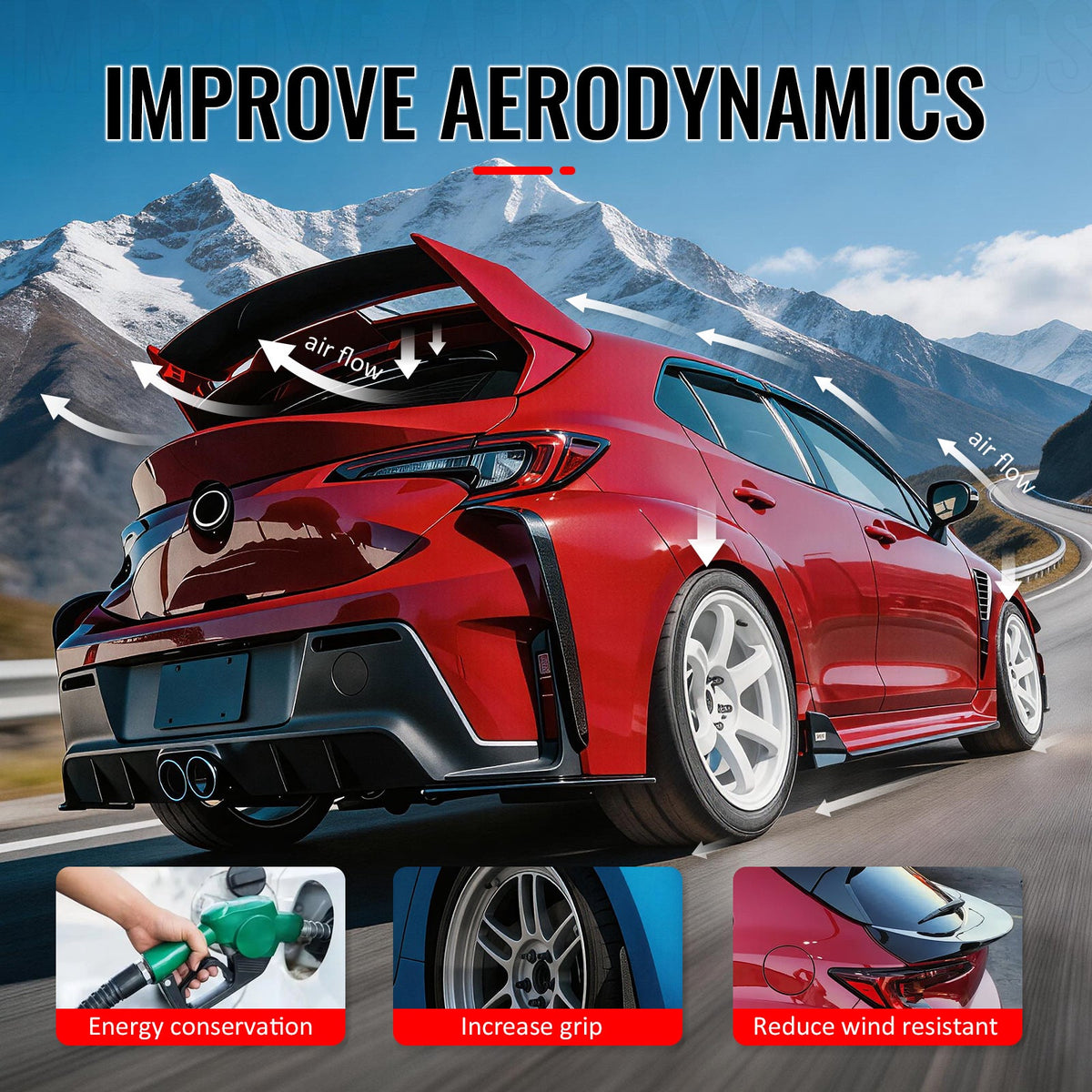 Trunk Spoiler for Toyota GR Corolla Hatchback 2019-2026 JDM Style Gloss Black ABS