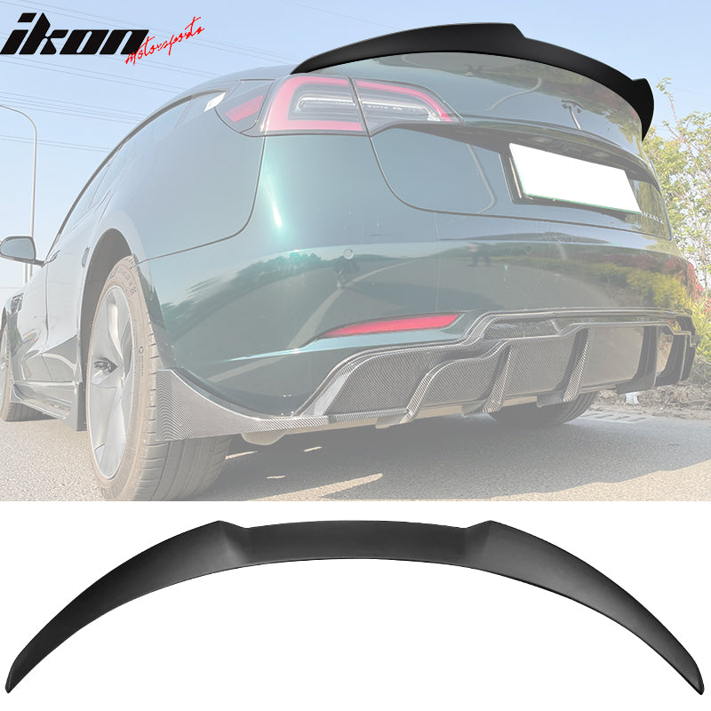 2017-2023 Tesla Model 3 IKON Style Rear Trunk Spoiler Wing ABS