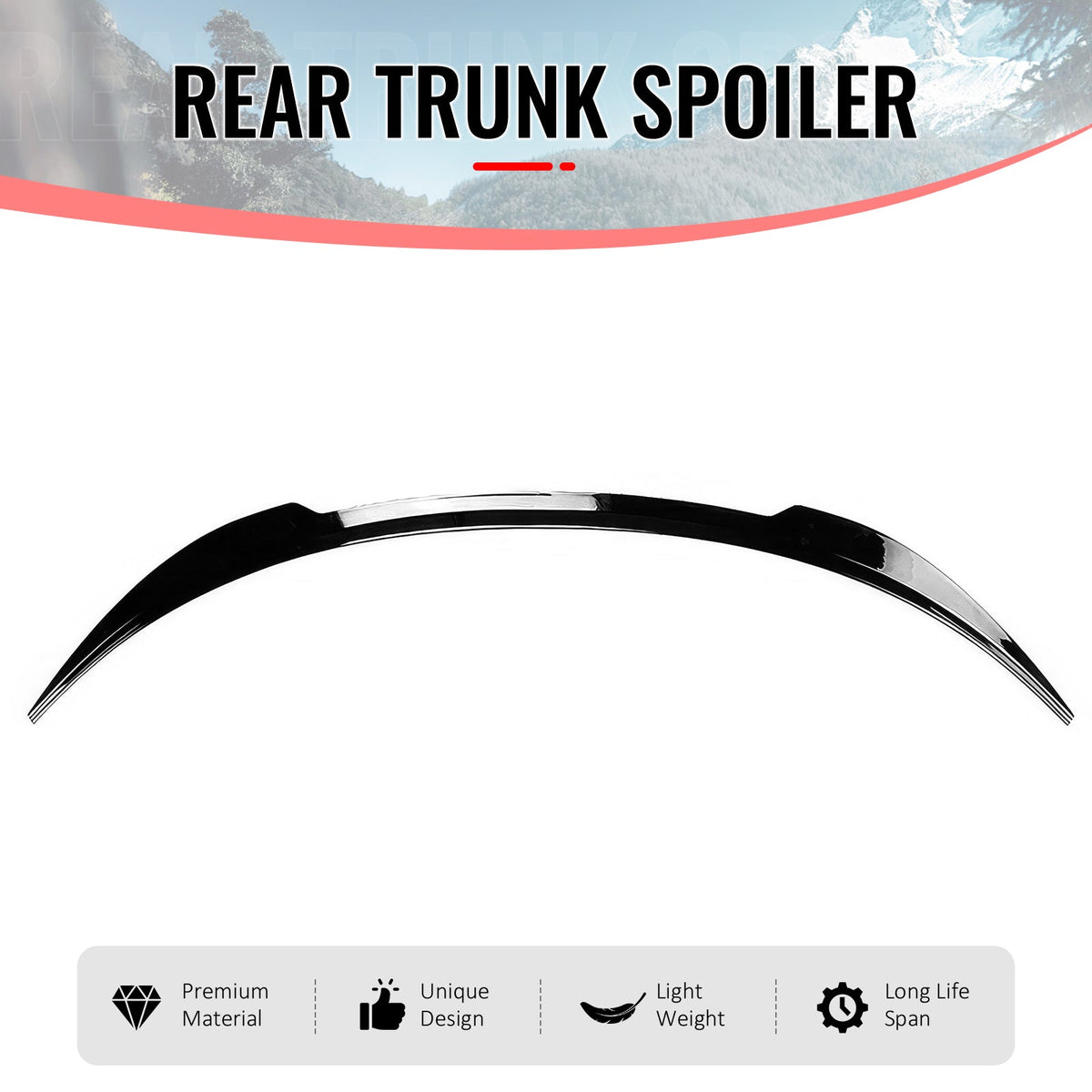 Rear Trunk Deck Lid Wing Lip for Tesla Model 3 2017-2023 MX Style Painted Gloss Black ABS Plastic