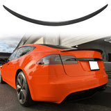 2012-2023 Tesla Model S Gloss Black Rear Spoiler Wing Dry Carbon Fiber