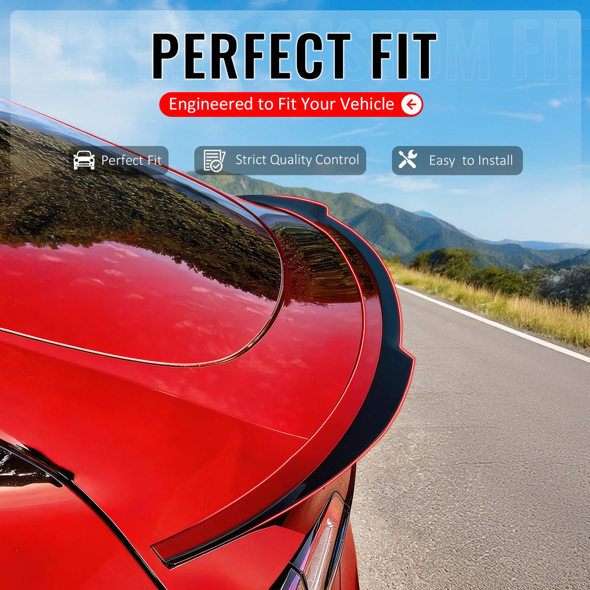 2020-2025 Tesla Model Y (Not Fit Model Y Juniper) Duckbill Rear Trunk Deck Lid Wing Lip Exterior Auto Parts MX Style Painted Gloss Black ABS Plastic
