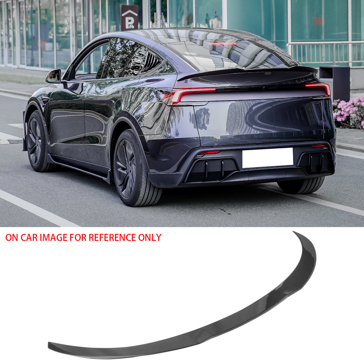 2025-2026 Tesla Model Y Juniper Trunk Spoiler Carbon Fiber Print Wing