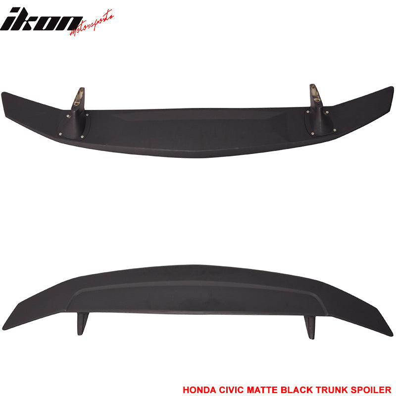 2013-2015 Honda Civic 4Dr Sedan Matte Black Rear Trunk Spoiler ABS