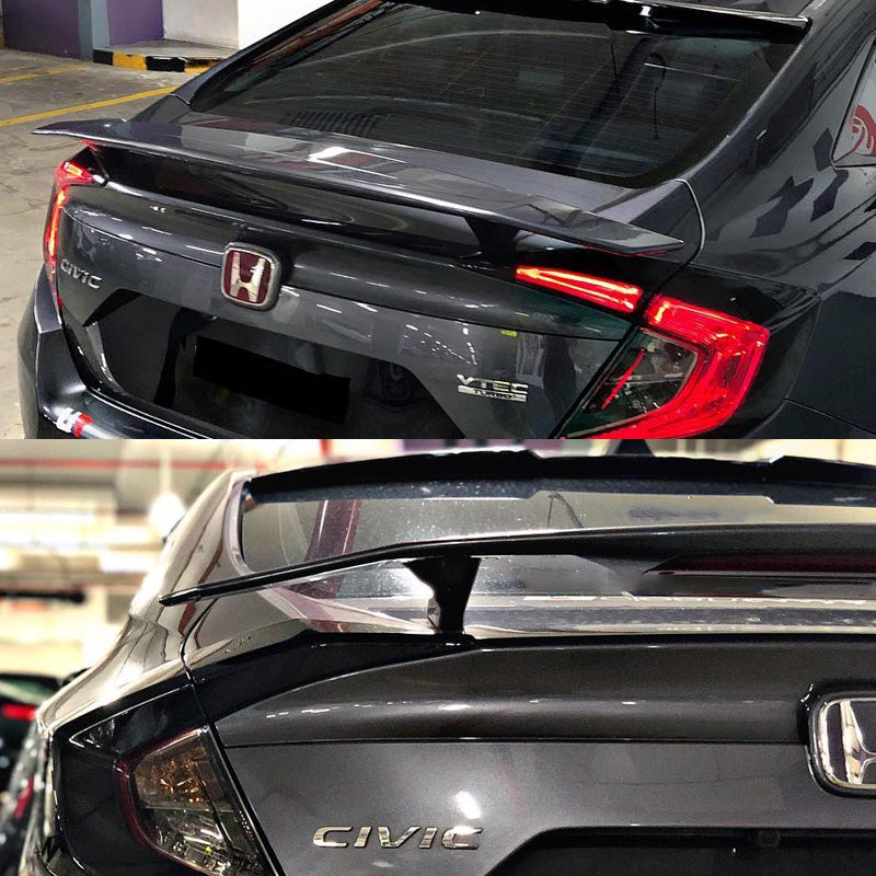 Rear Spoiler Wing for Honda Civic 2016-21 Gloss Black LED 3RD Brake Light