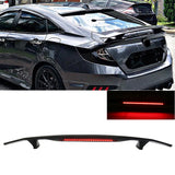 Universal Rear Spoiler Wing With 3rd Brake Light Ikon Style Trunk Wing