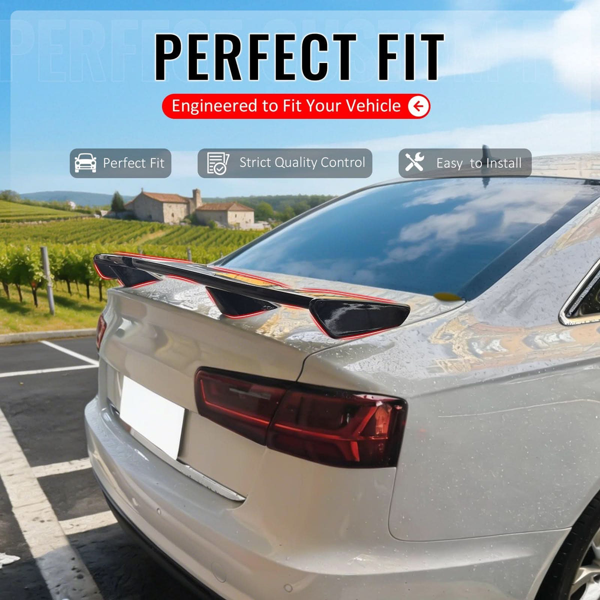 2012-2018 Audi A6 S6 54'' PRO Style Matte Black Rear Trunk Spoiler Wing Lip ABS