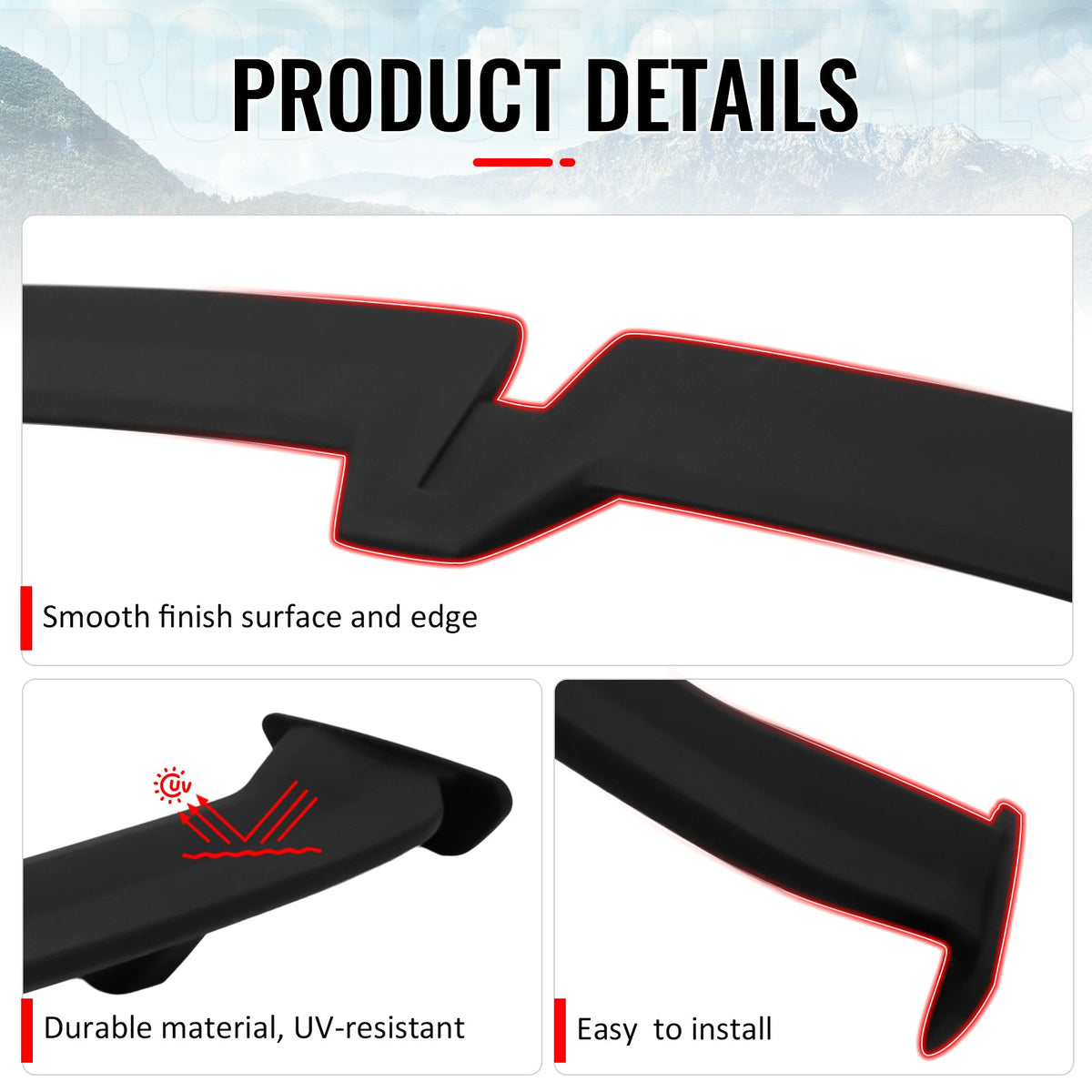 Universal 54'' PRO Style Matte Black ABS Rear Trunk Spoiler Wing Lip