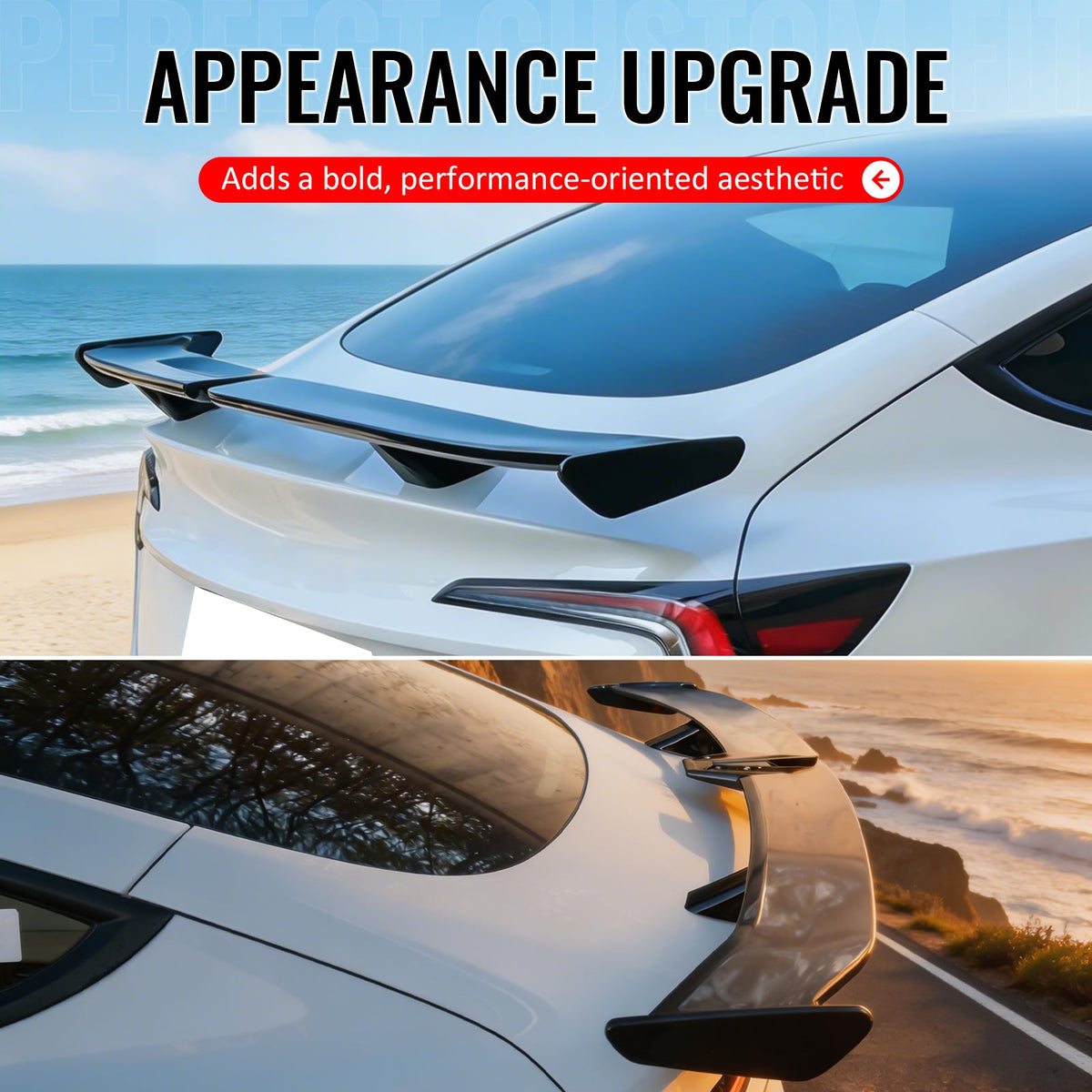 Universal 54'' PRO Style Matte Black ABS Rear Trunk Spoiler Wing Lip